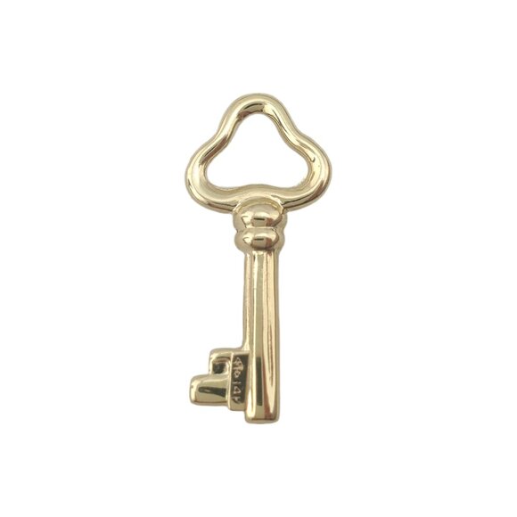 14K Yellow Gold Skeleton Key Pendant#17743